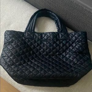 MZ Wallace Dark Blue Quilted Tote Luxurious Everyday Bag